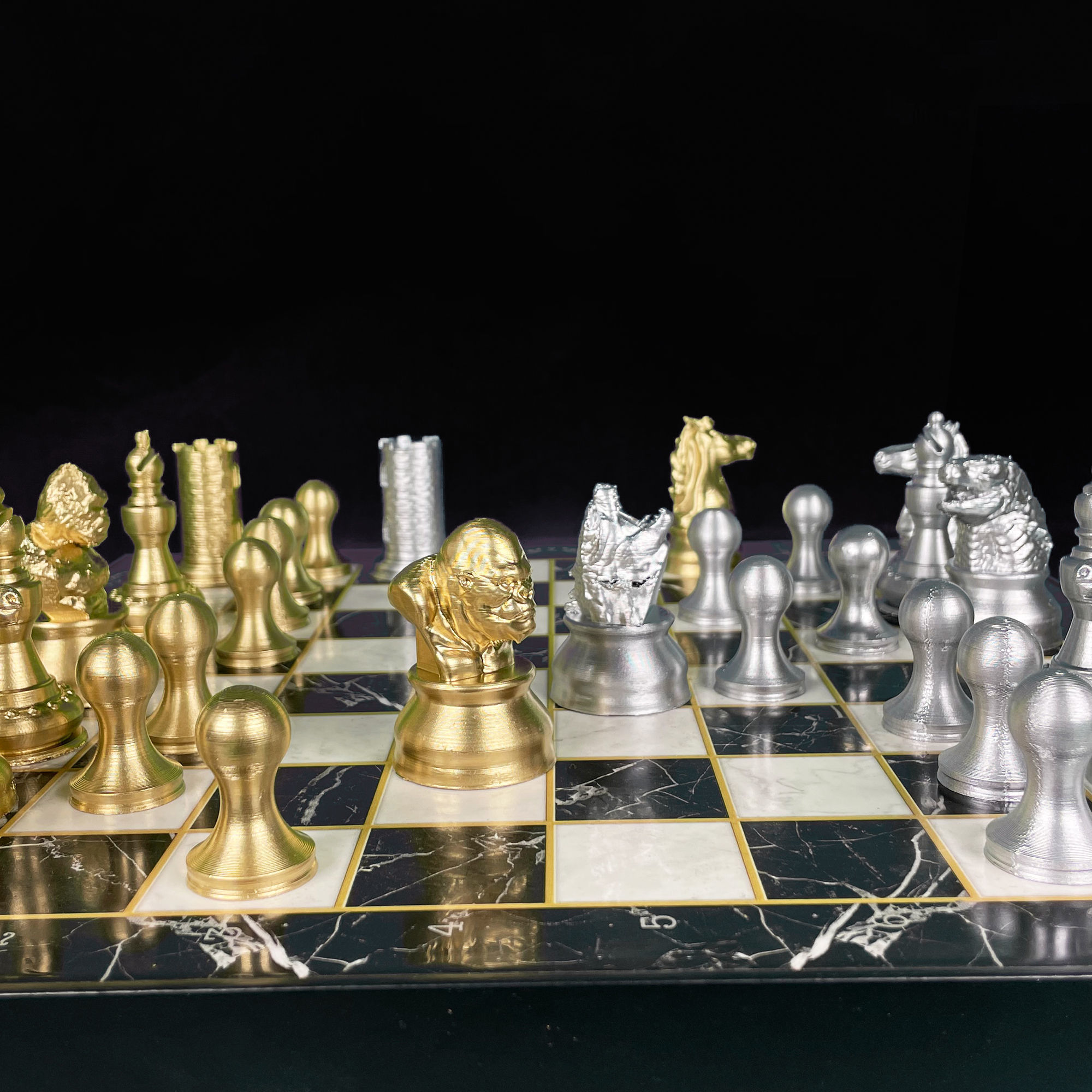 Godzilla Versus KimKong Chess Set STL 3D print model_9