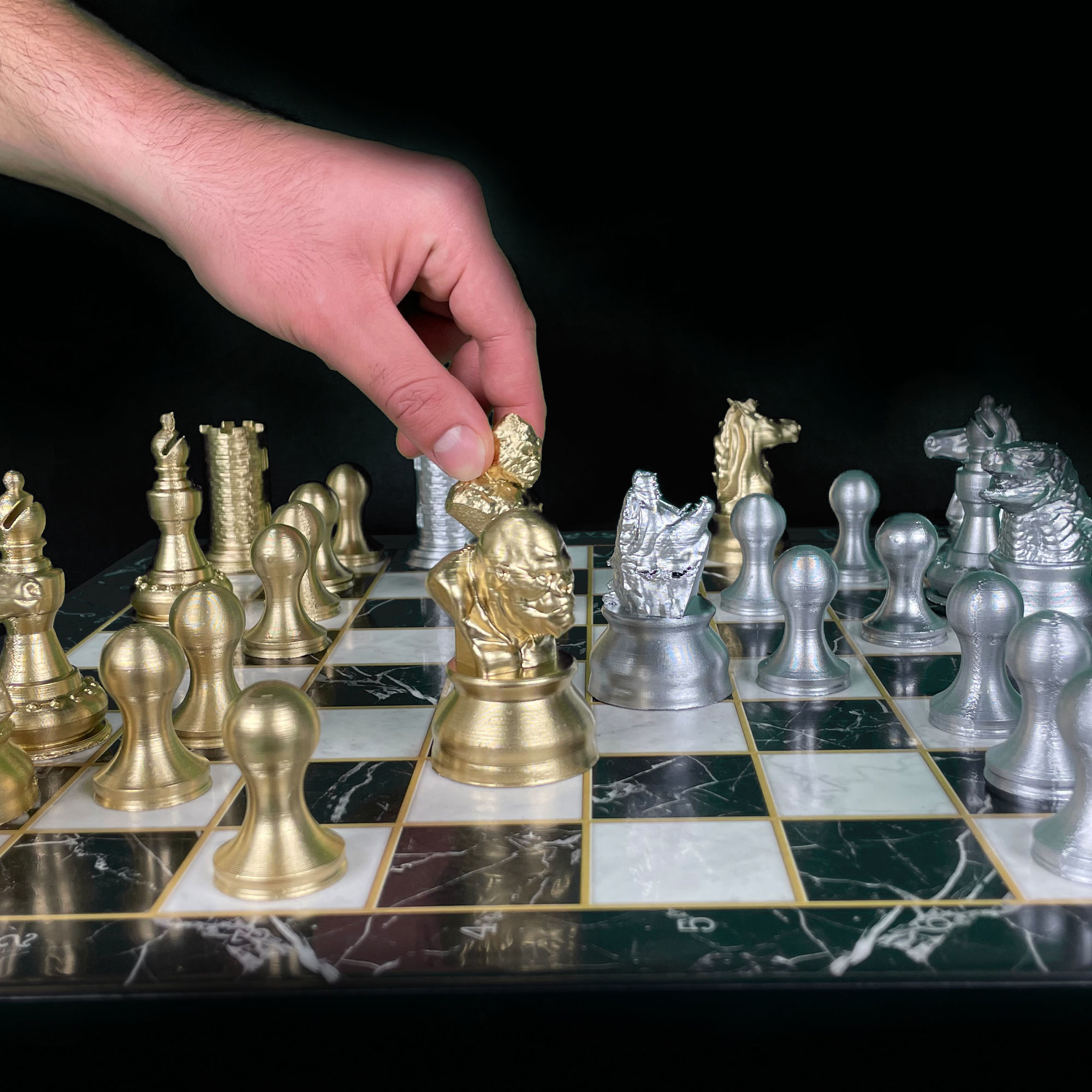 Godzilla Versus KimKong Chess Set STL 3D print model_6