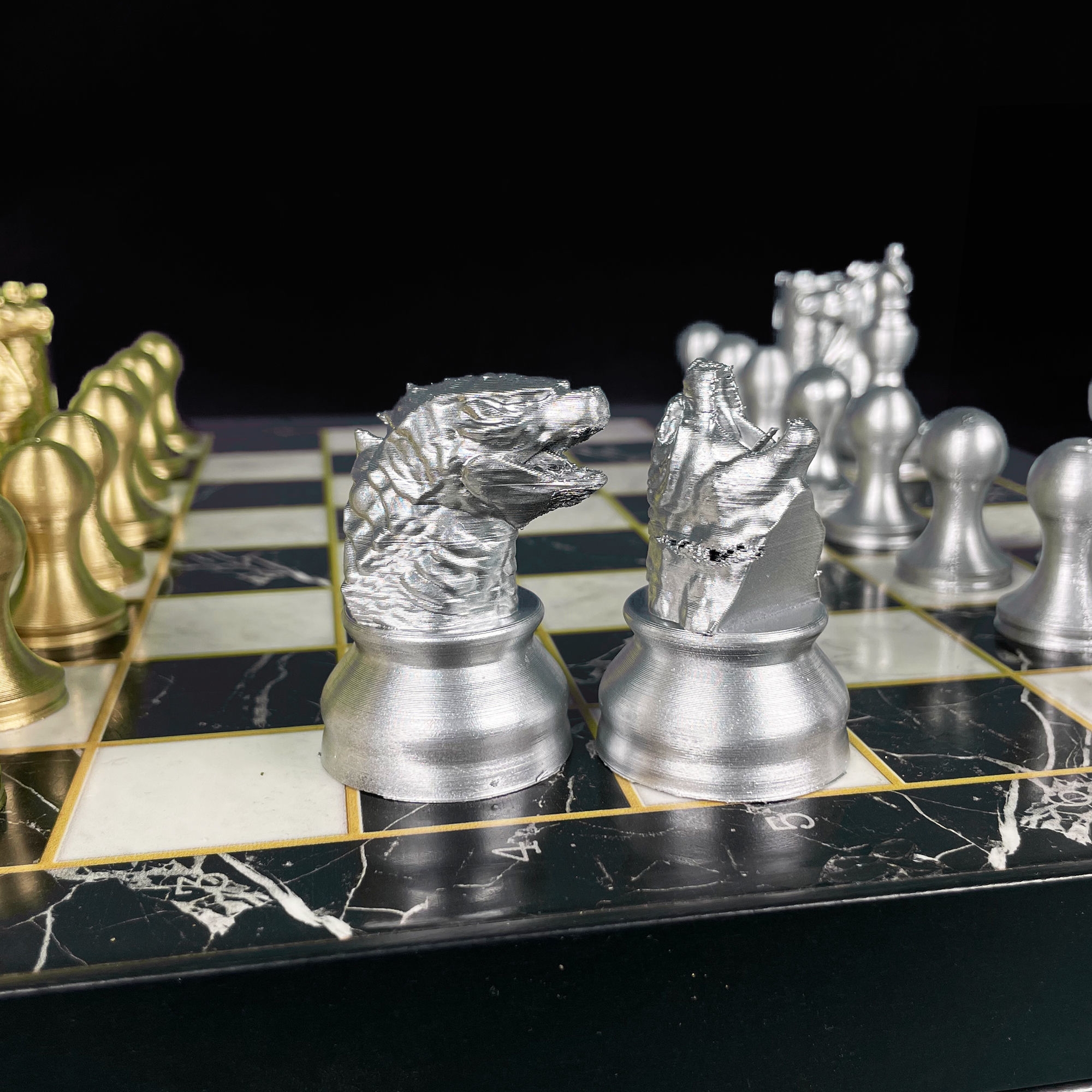 Godzilla Versus KimKong Chess Set STL 3D print model_4