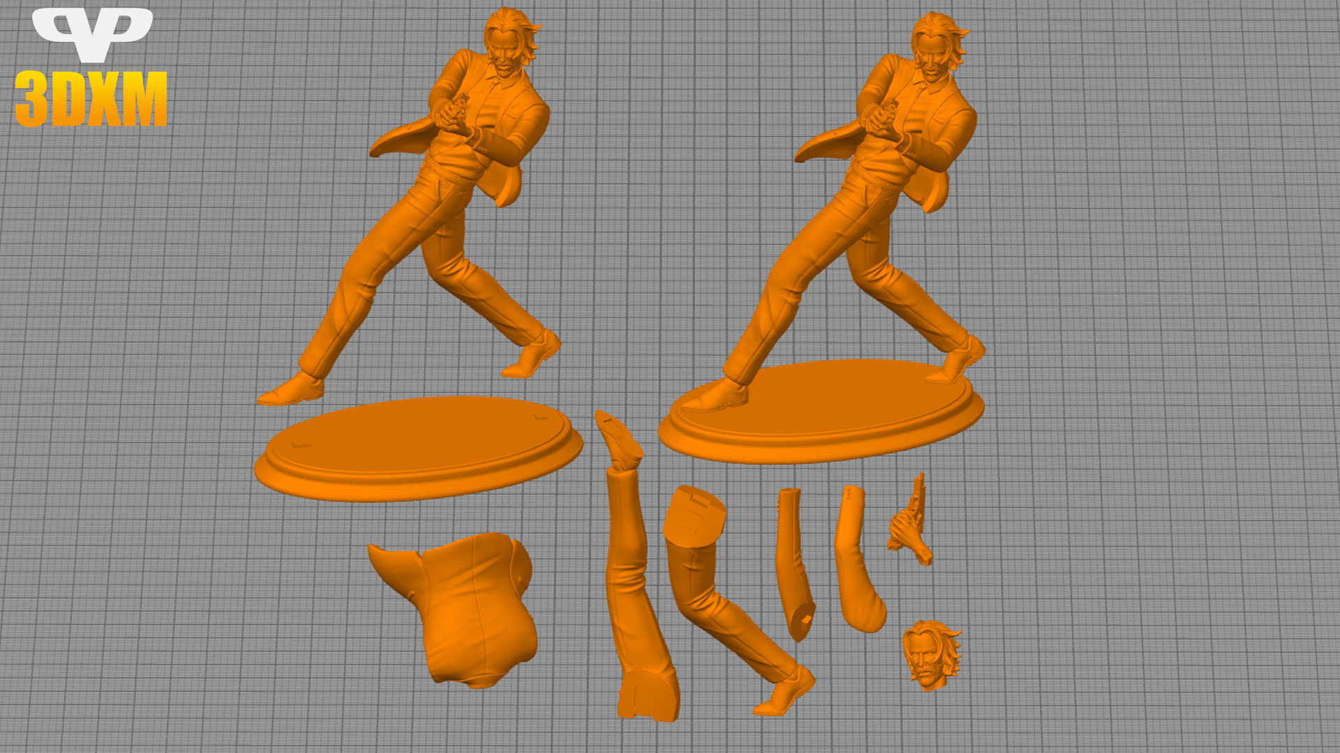 John Wick STL for 3D Printing ChibiSTL 3DXM 3D print model_1