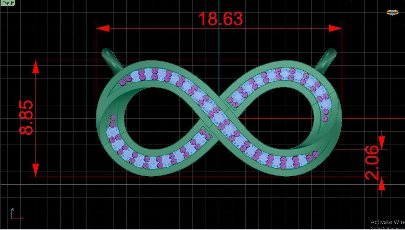 Pendant P11 The luxury female pendant with gem 3D print model_7