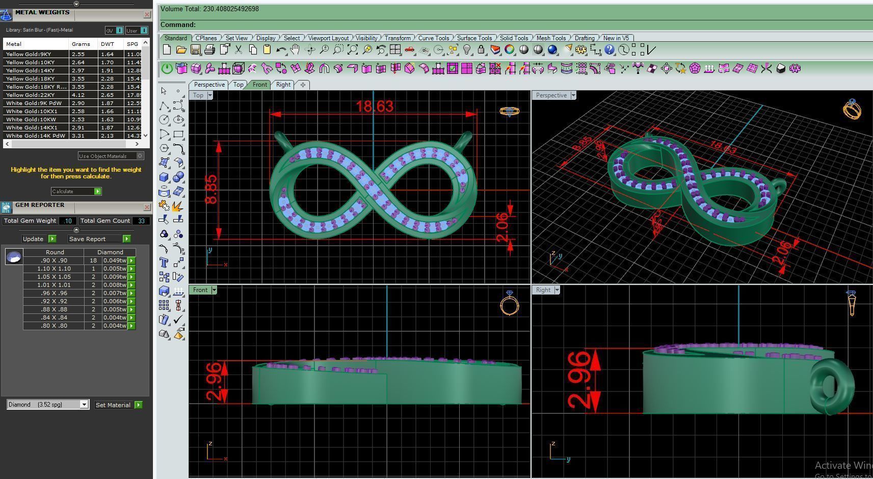 Pendant P11 The luxury female pendant with gem 3D print model_6