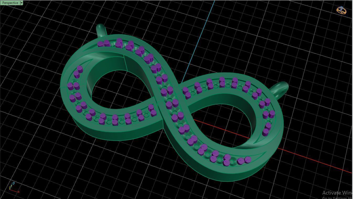 Pendant P11 The luxury female pendant with gem 3D print model_12