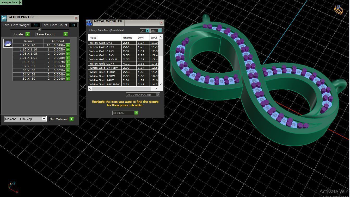 Pendant P11 The luxury female pendant with gem 3D print model_11