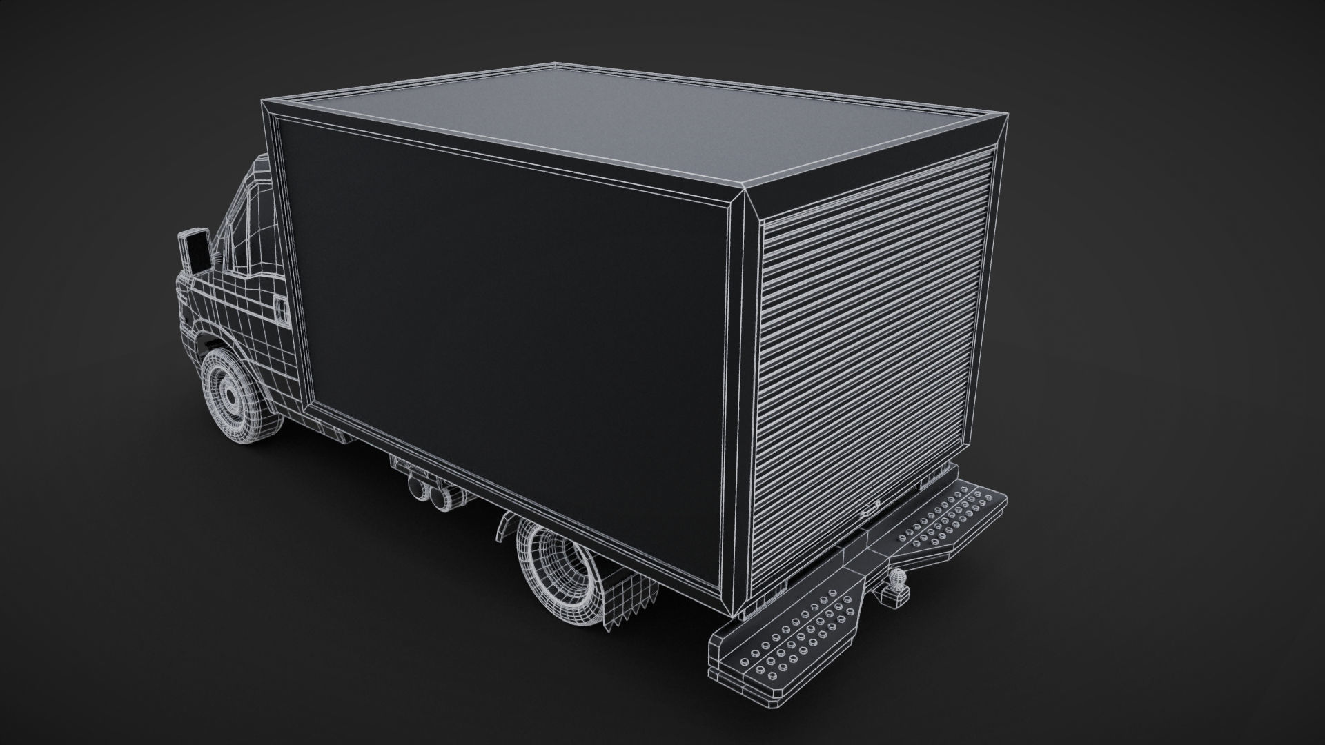 truck delivery Low-poly 3D model_8