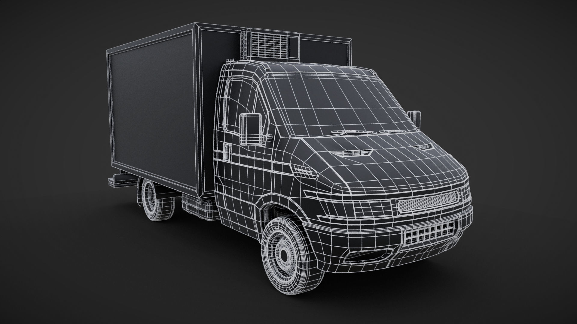 truck delivery Low-poly 3D model_7
