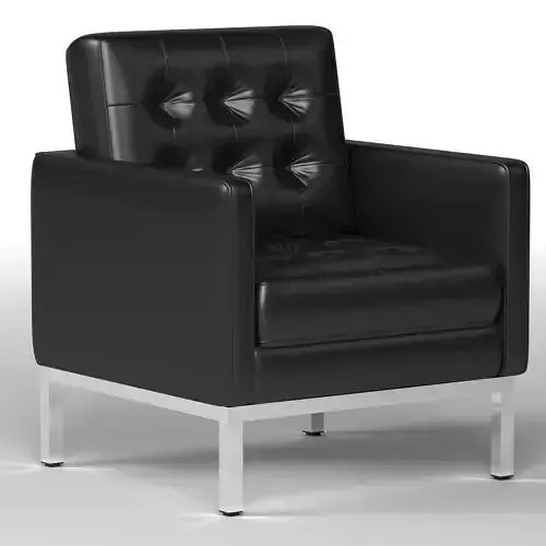armchair leather club chair with chrome legs