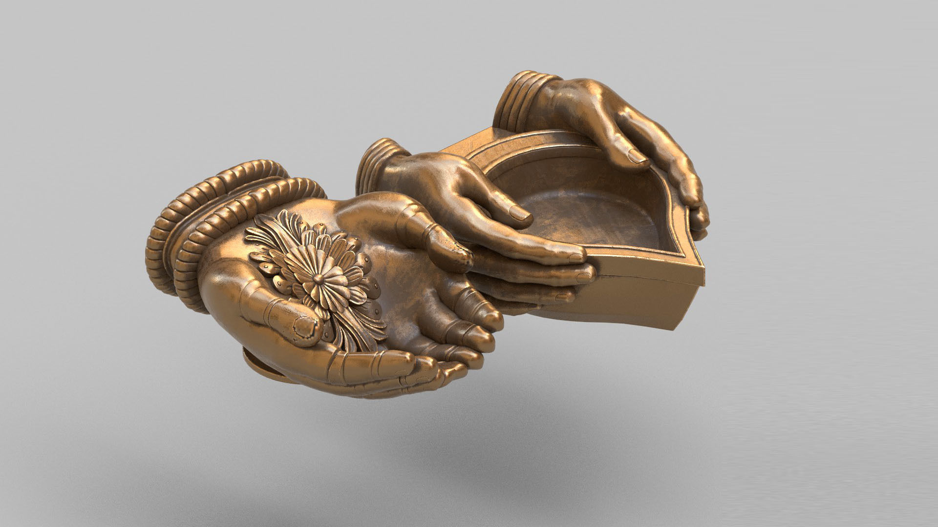 hand oil lamp 3D model_8