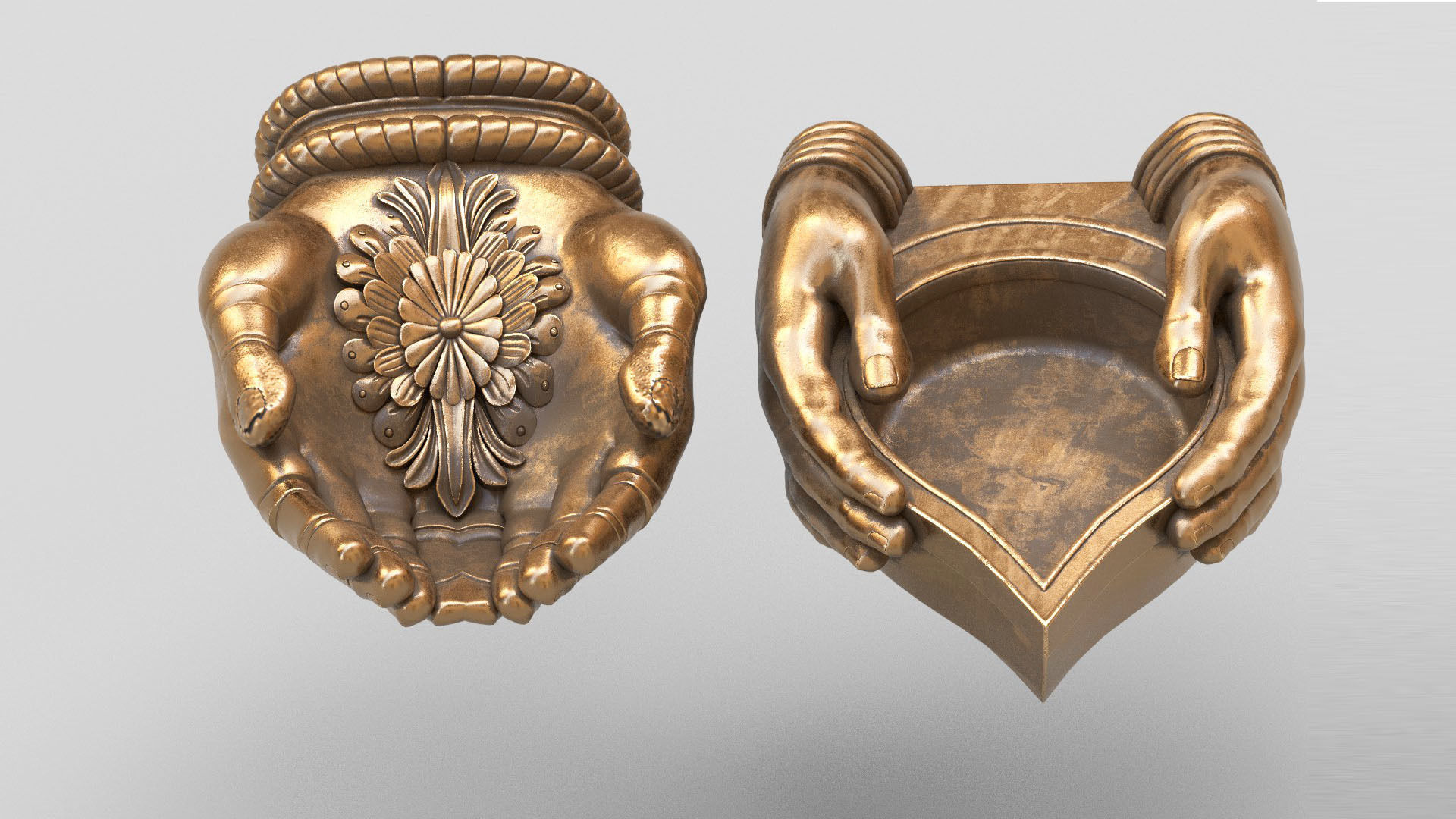 hand oil lamp 3D model_1