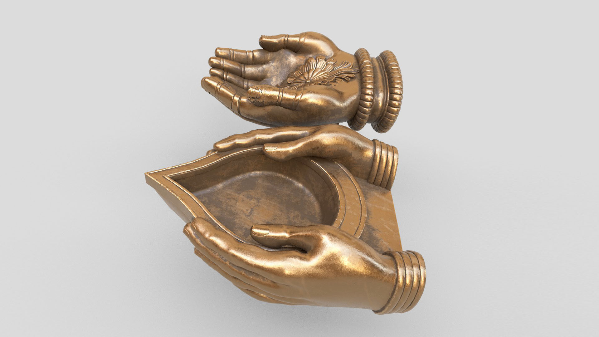 hand oil lamp 3D model_6