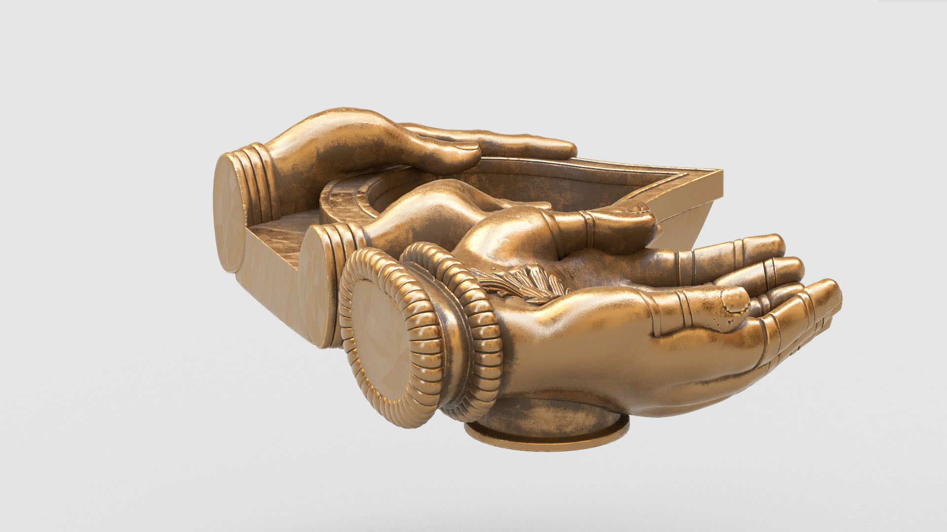 hand oil lamp 3D model_7