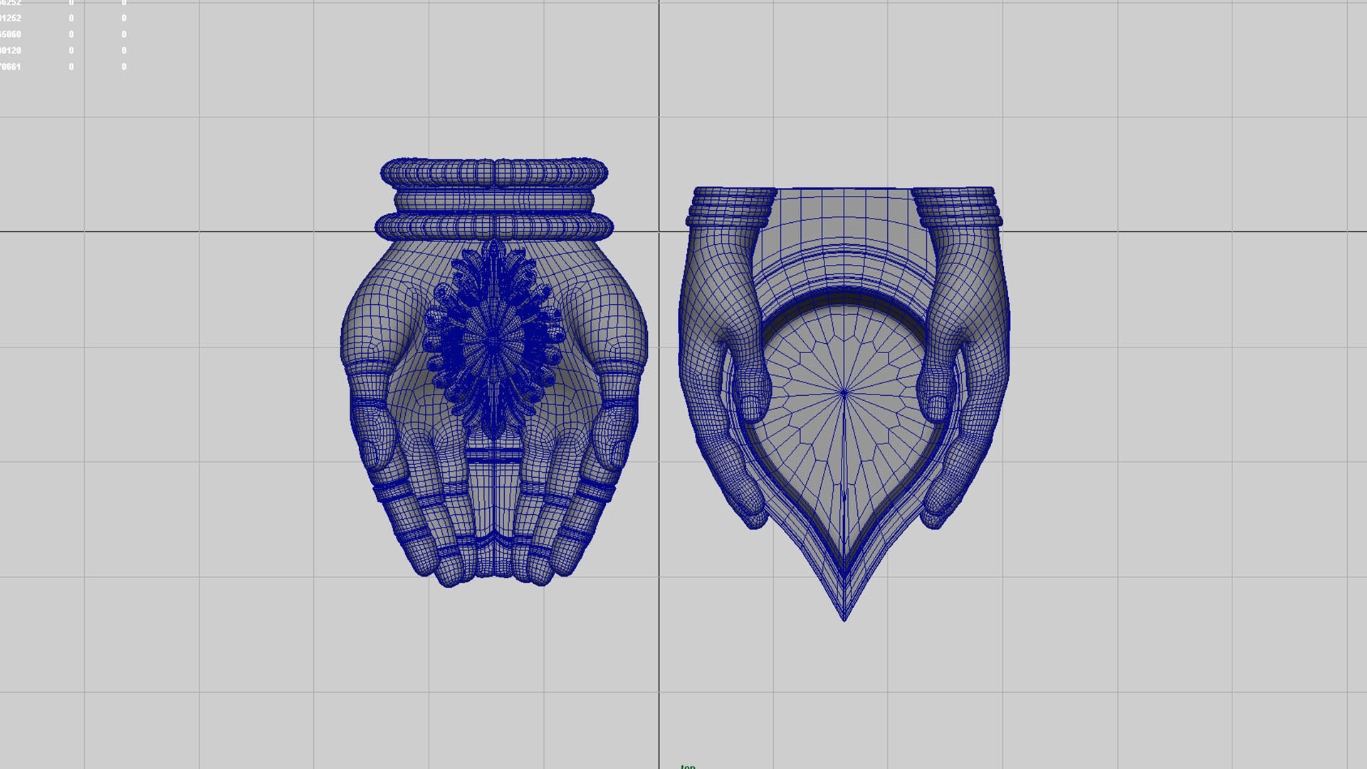 hand oil lamp 3D model_2