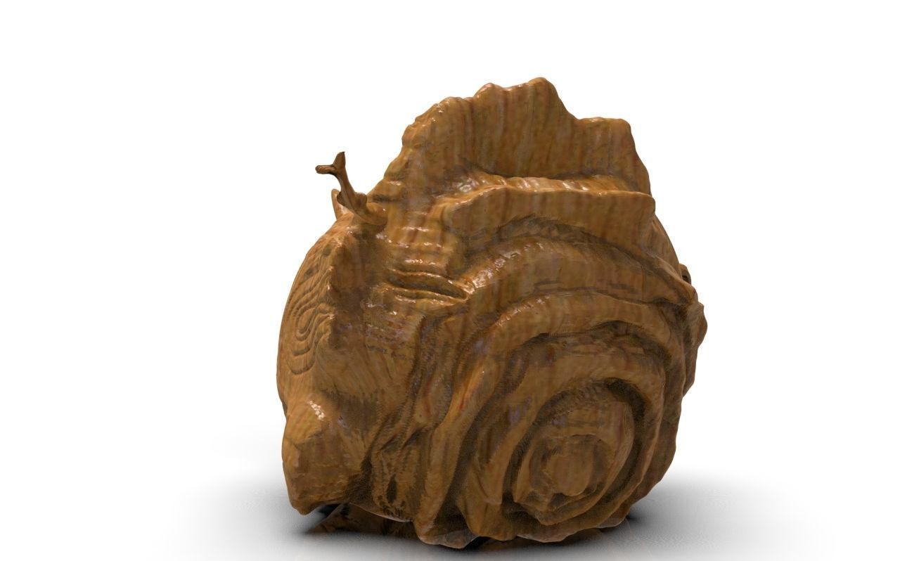 Pinocchio wood sculpture of fish 3D print model_3