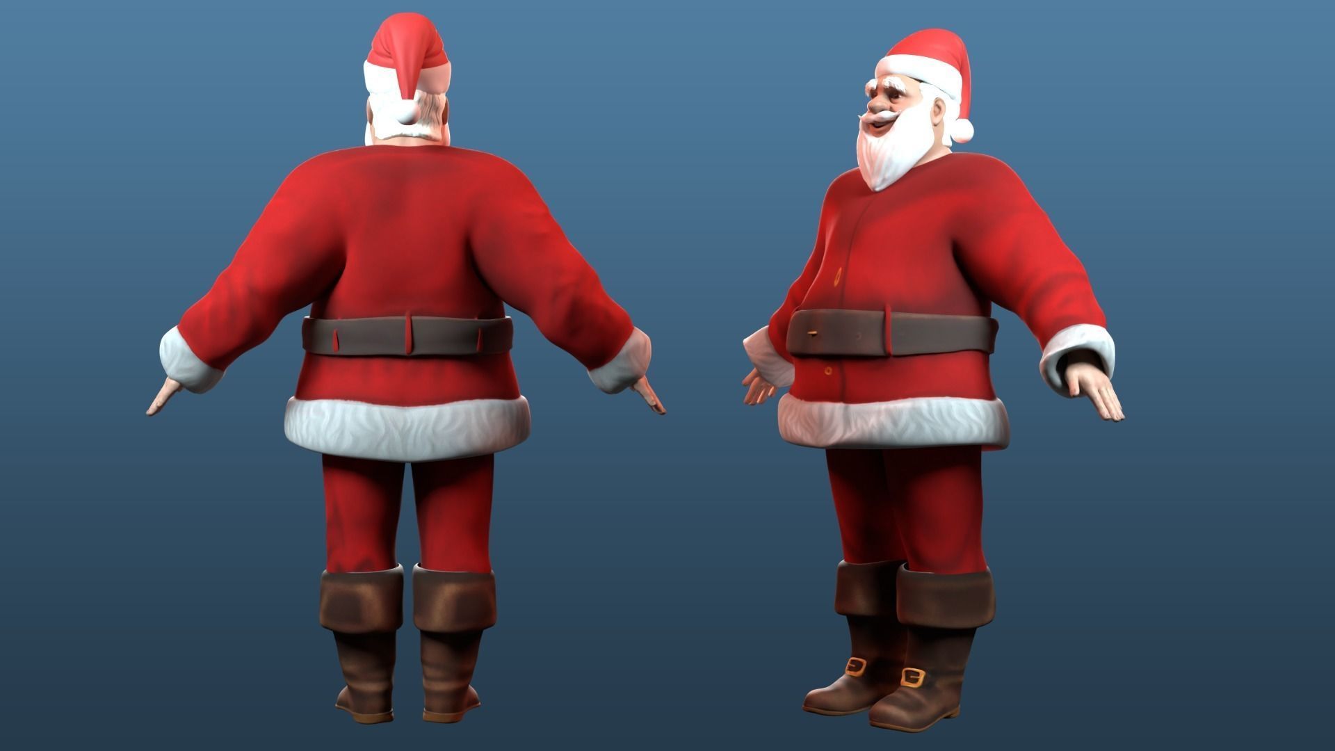 cartoon Santa Claus  Low-poly 3D model_11