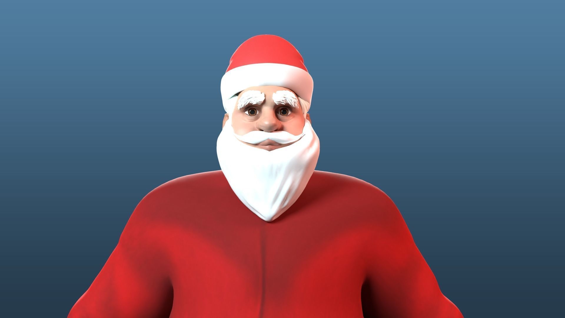 cartoon Santa Claus  Low-poly 3D model_7