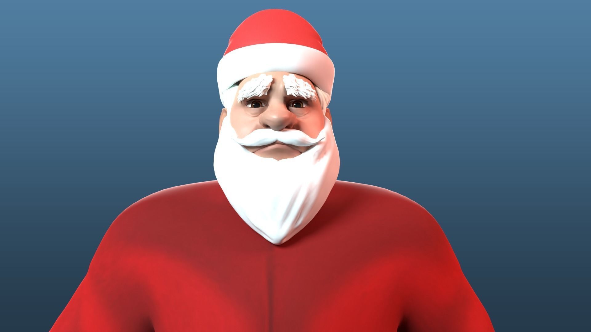 cartoon Santa Claus  Low-poly 3D model_4