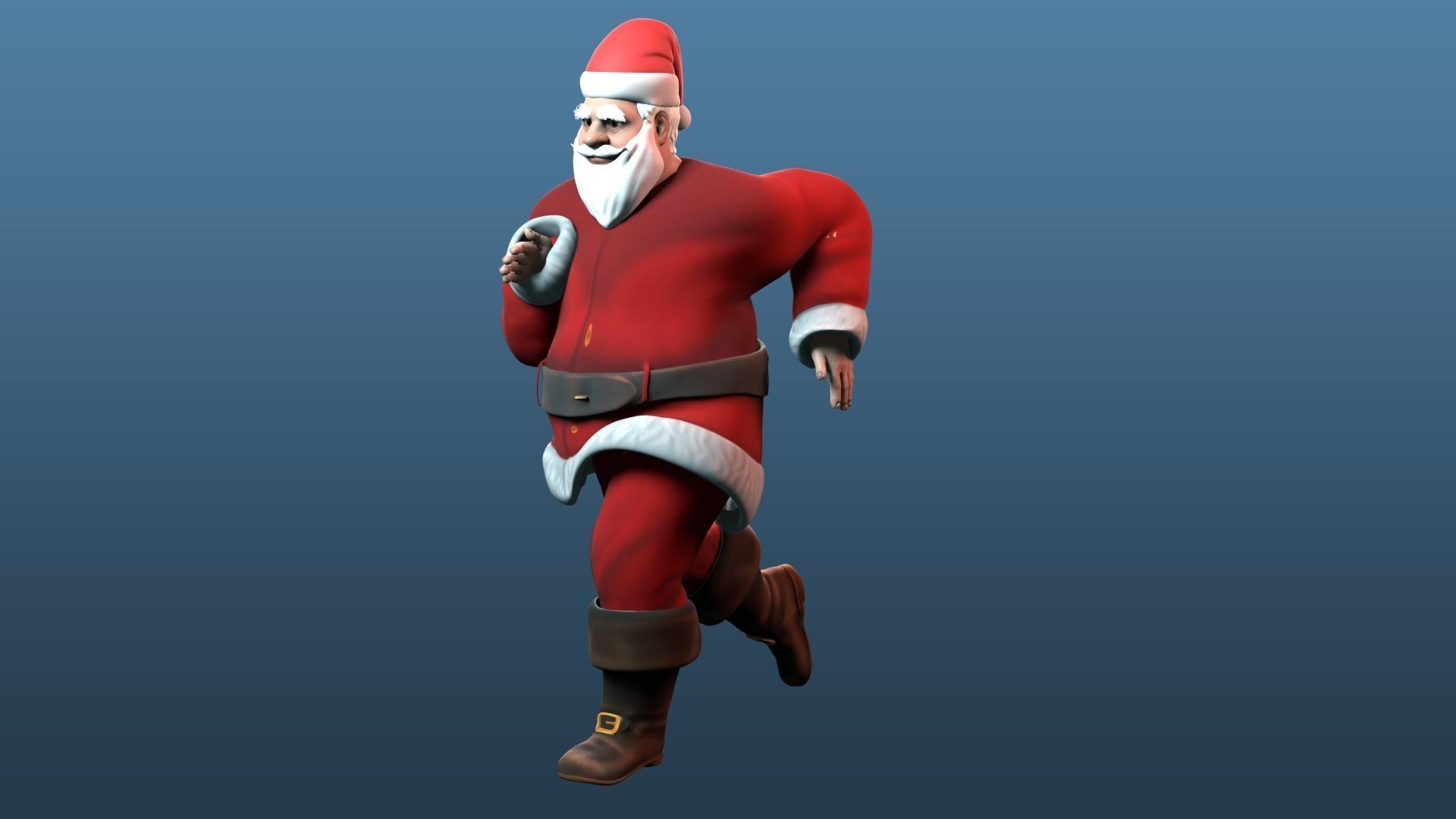 cartoon Santa Claus  Low-poly 3D model_16