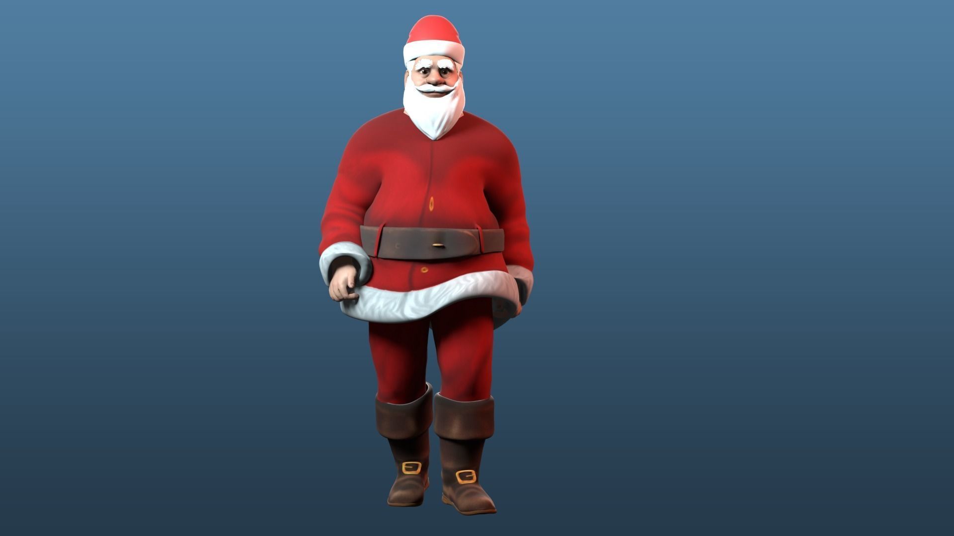 cartoon Santa Claus  Low-poly 3D model_17