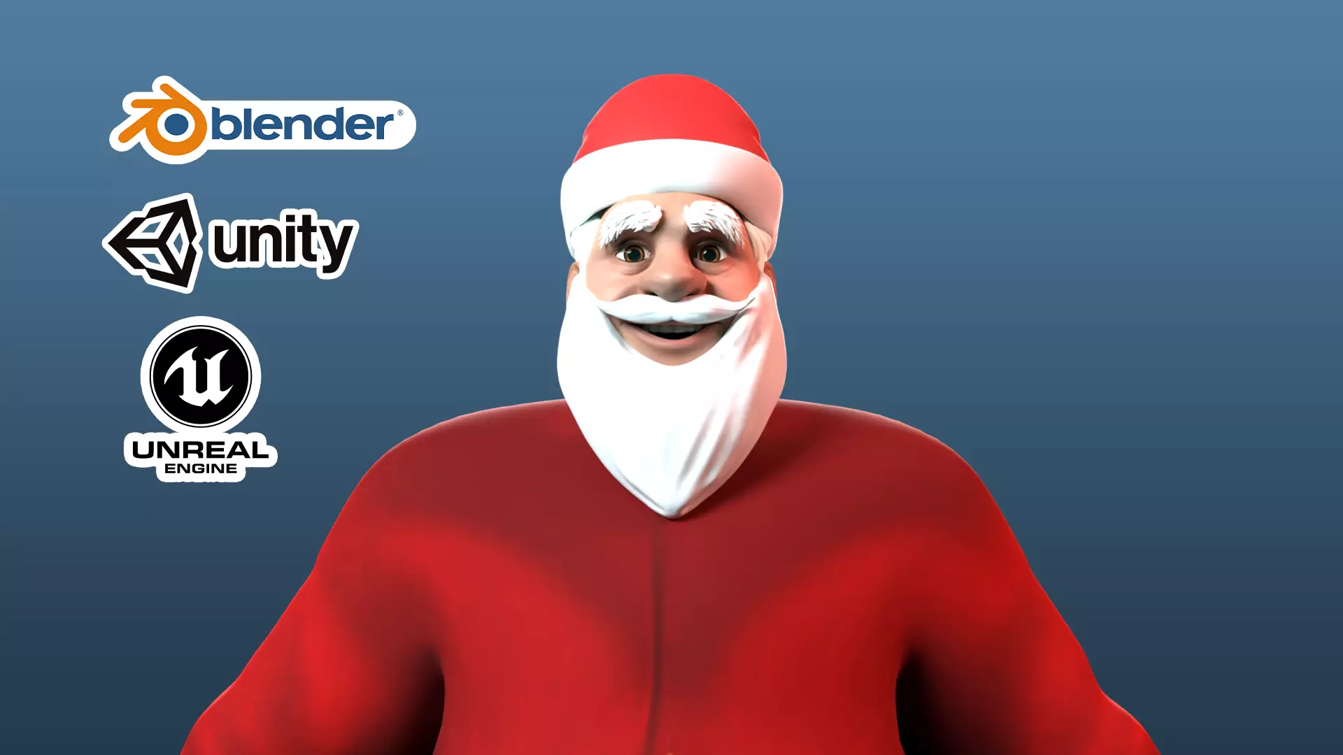 cartoon Santa Claus  Low-poly 3D model_0