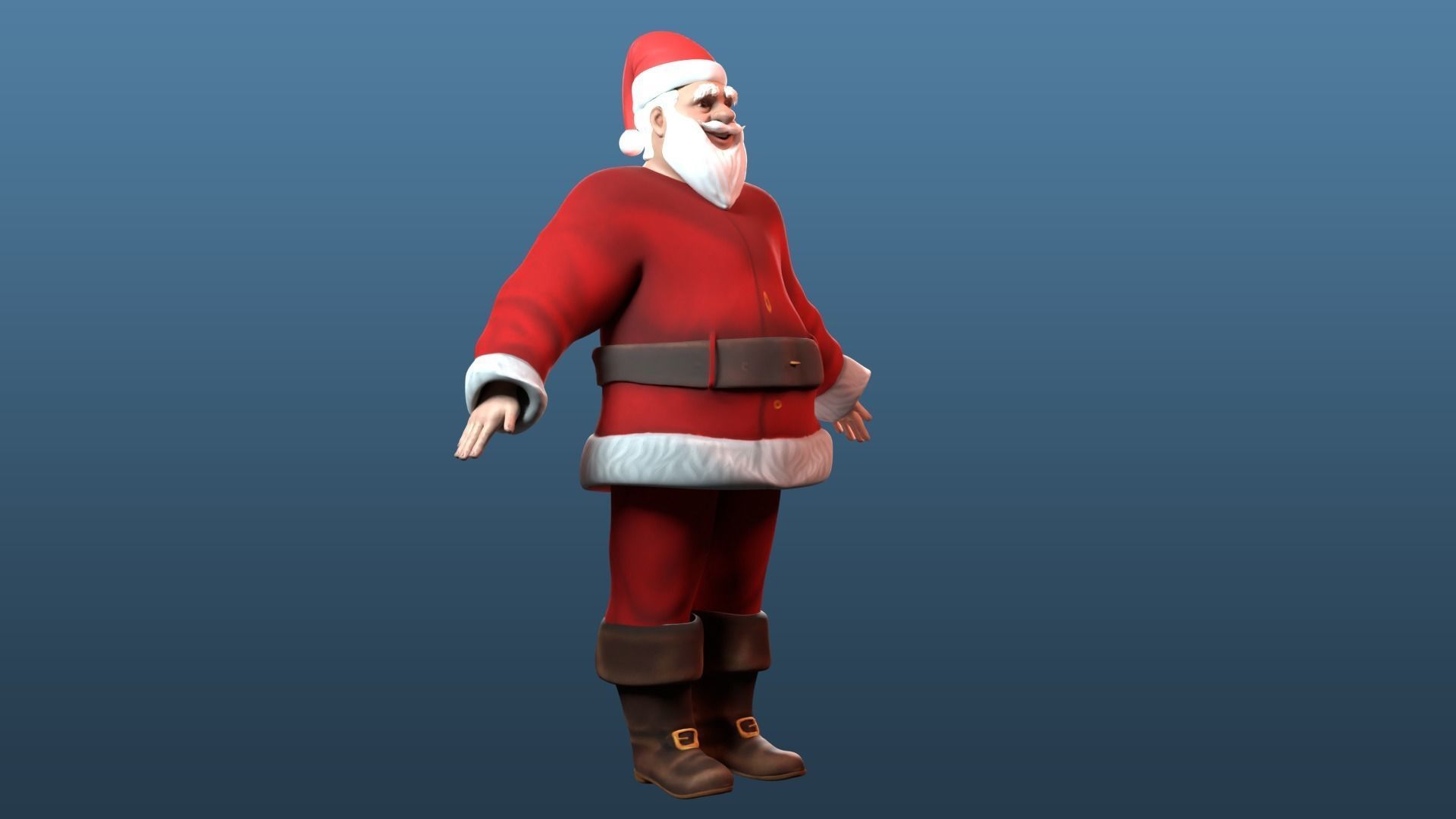 cartoon Santa Claus  Low-poly 3D model_25