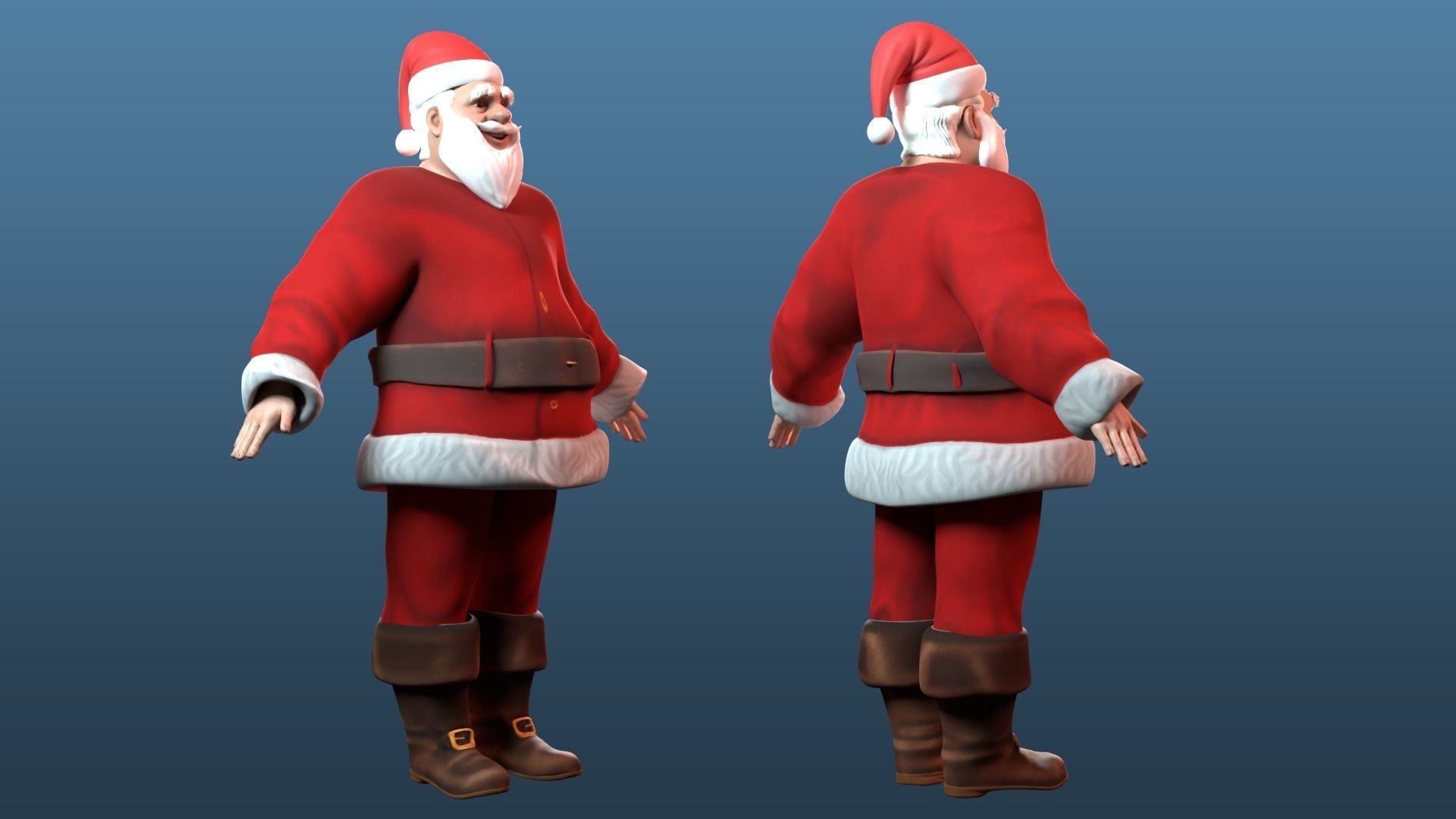 cartoon Santa Claus  Low-poly 3D model_9