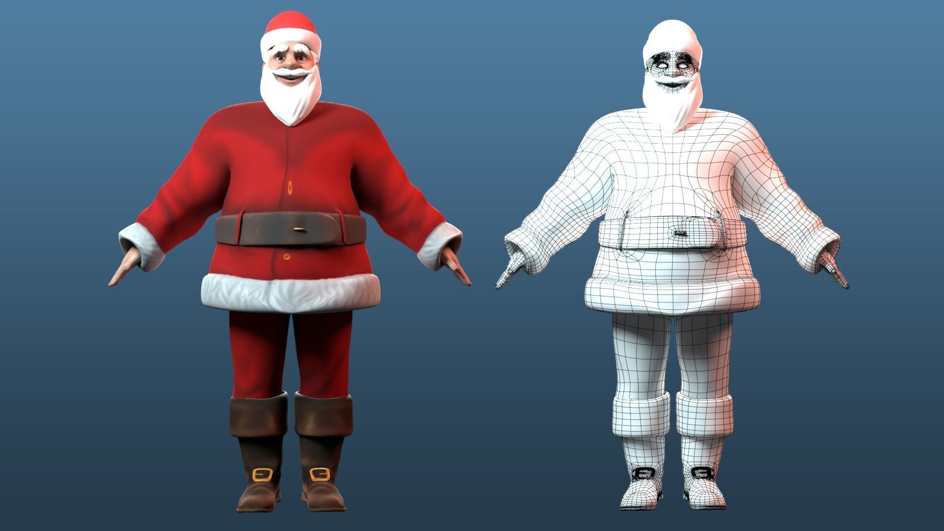 cartoon Santa Claus  Low-poly 3D model_12