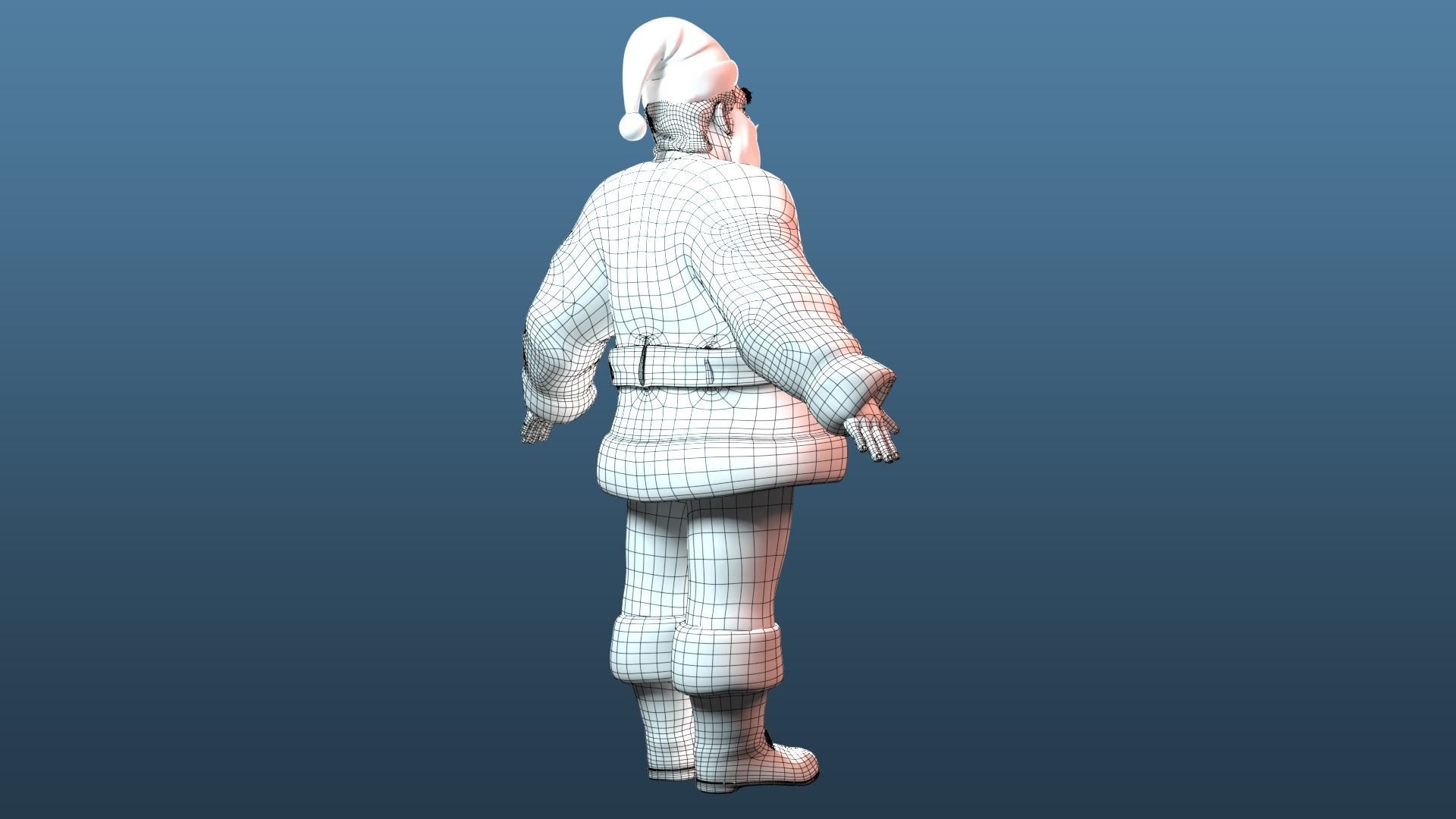 cartoon Santa Claus  Low-poly 3D model_24