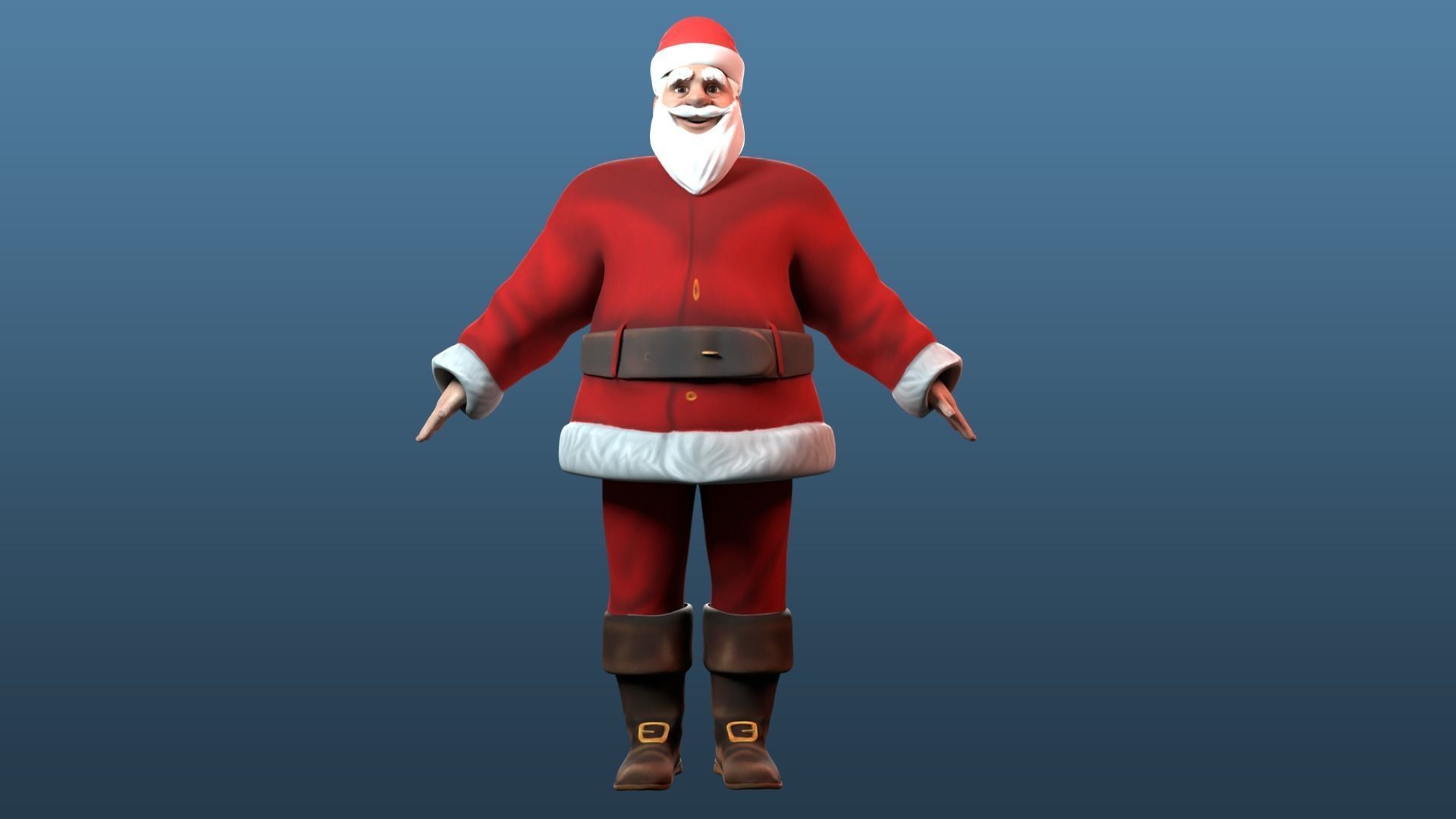 cartoon Santa Claus  Low-poly 3D model_19
