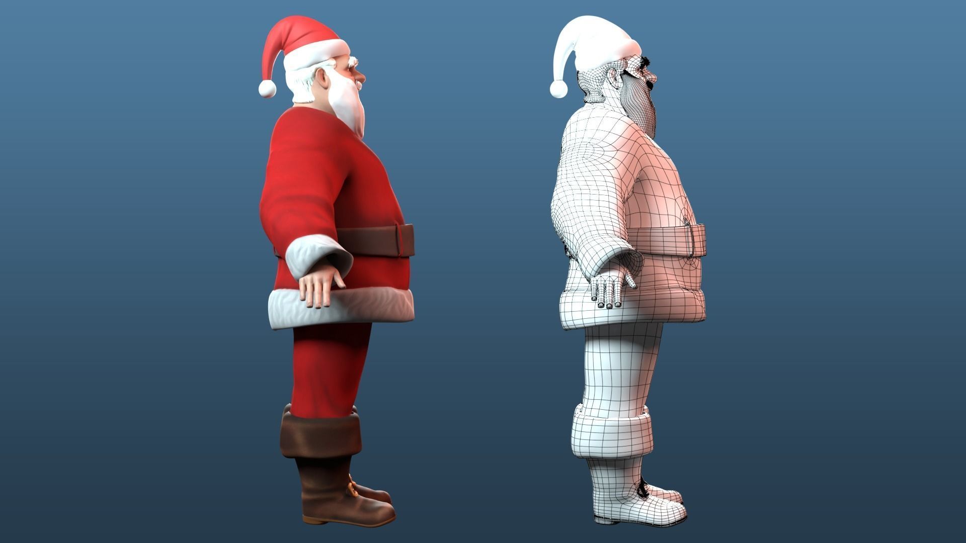 cartoon Santa Claus  Low-poly 3D model_13