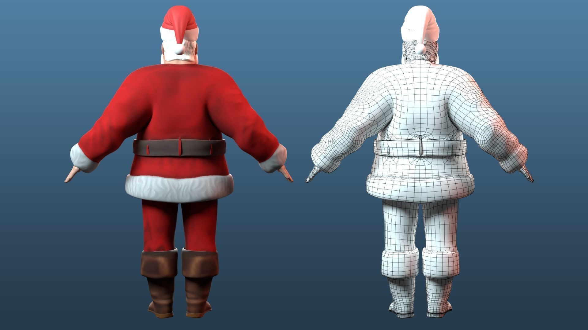 cartoon Santa Claus  Low-poly 3D model_15
