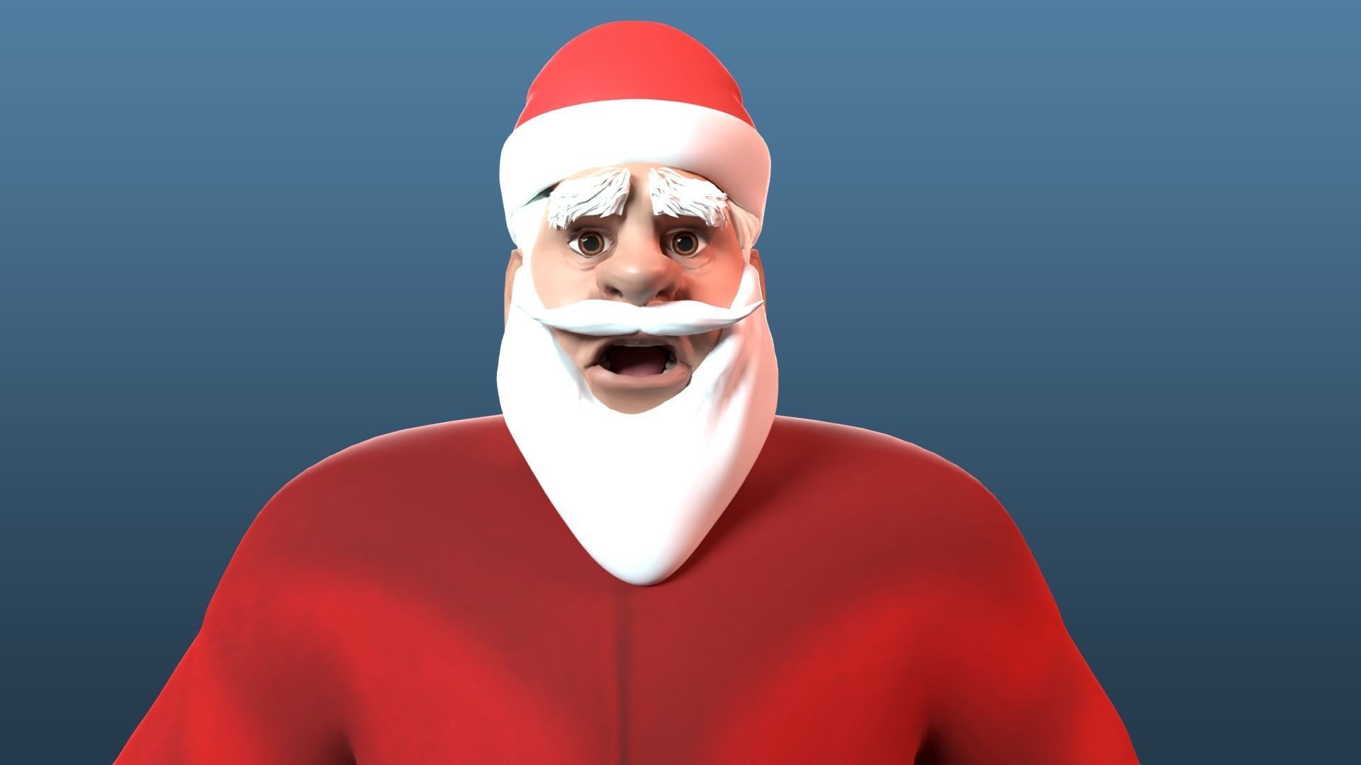 cartoon Santa Claus  Low-poly 3D model_5