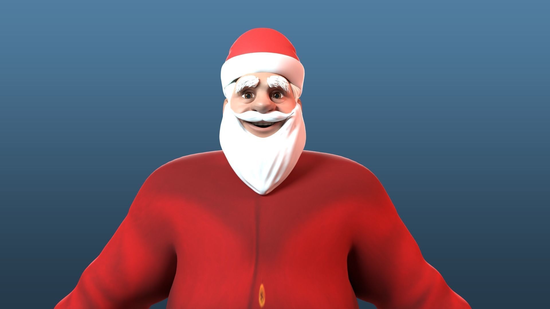cartoon Santa Claus  Low-poly 3D model_3