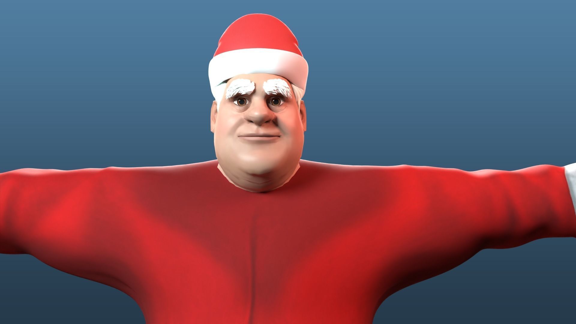 cartoon Santa Claus  Low-poly 3D model_8