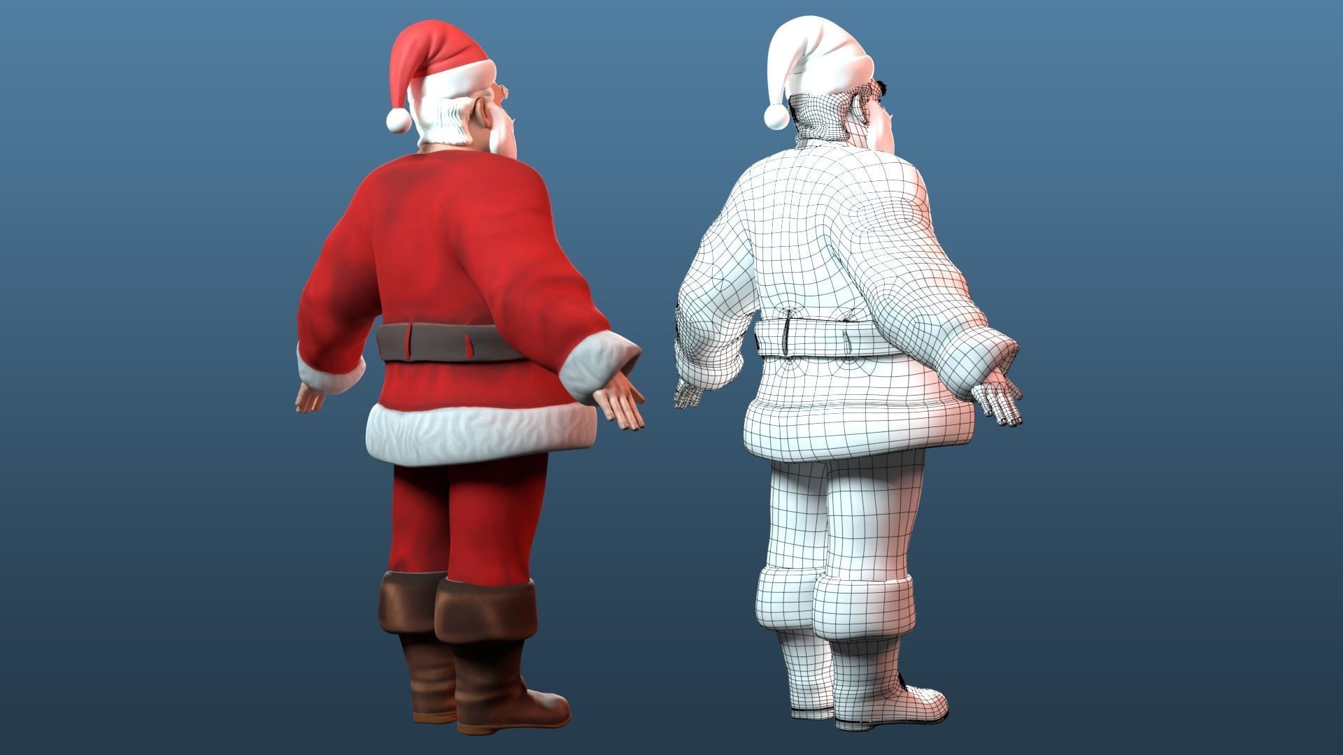 cartoon Santa Claus  Low-poly 3D model_14