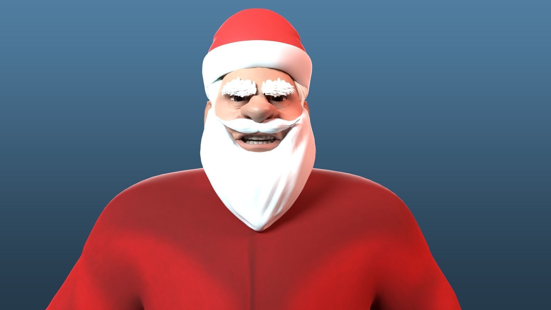 cartoon Santa Claus  Low-poly 3D model_6