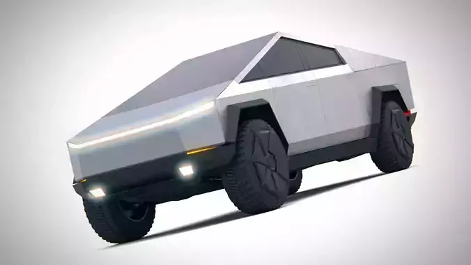 Cybertruck PBR futuristic electric vehicle Low-poly 3D model