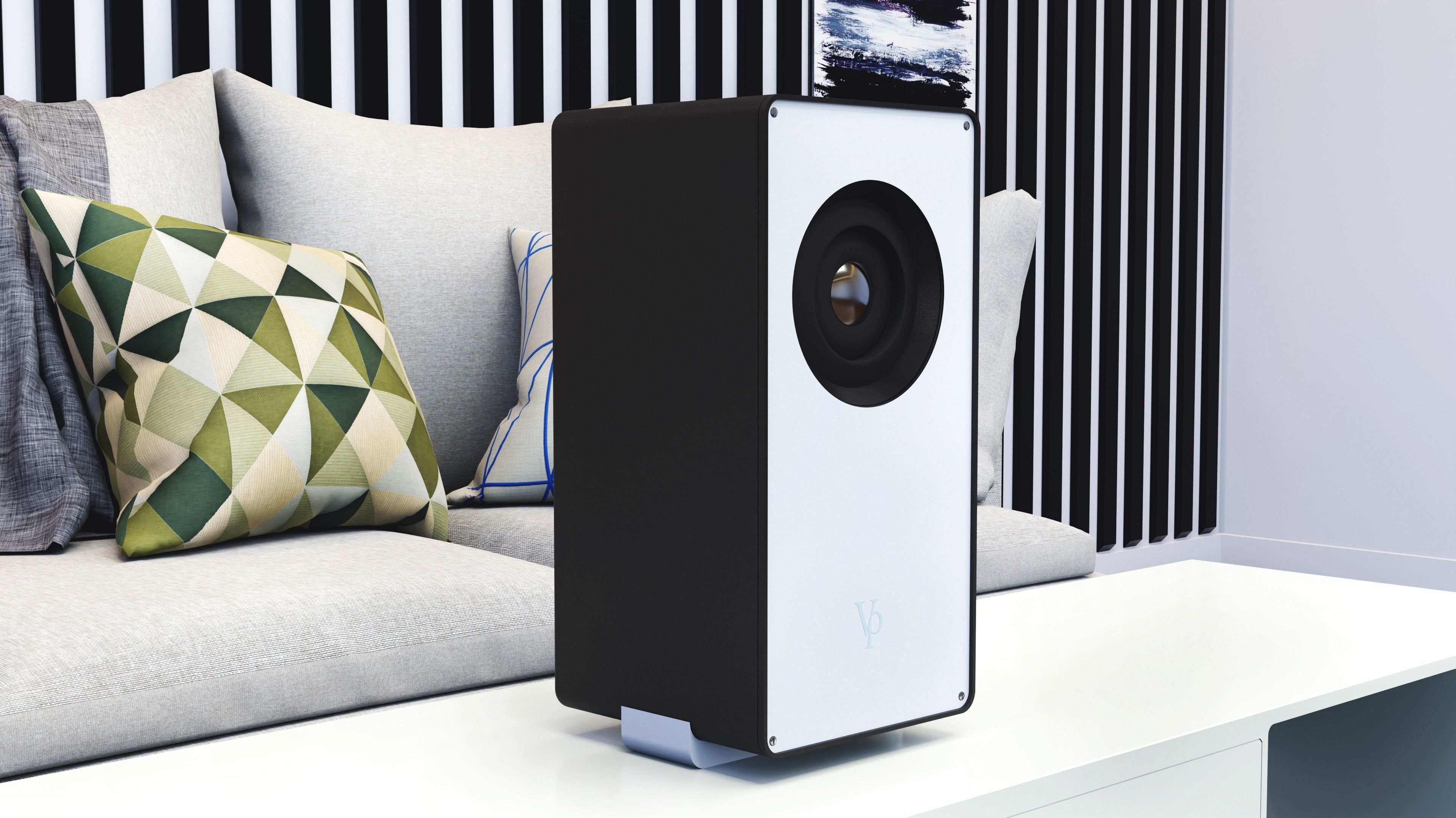 Speaker box Free low-poly 3D model_1