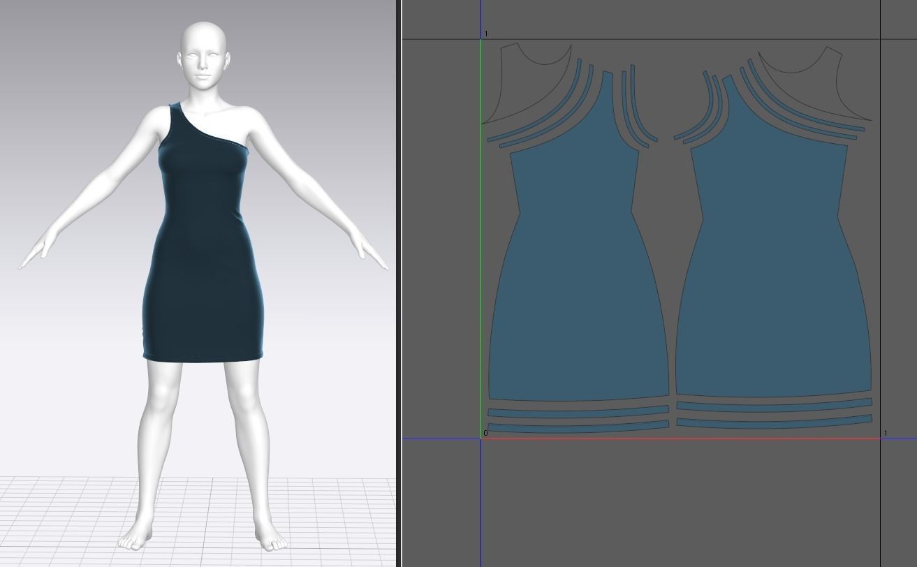 Low poly Velvet dress Low-poly 3D model_4