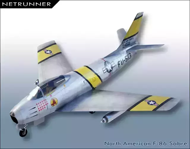 North American F-86 Sabre Low-poly 3D model