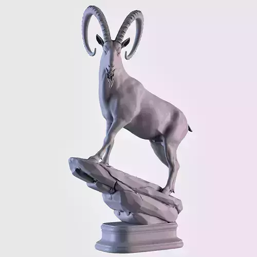 Ibex Statue 3D print model