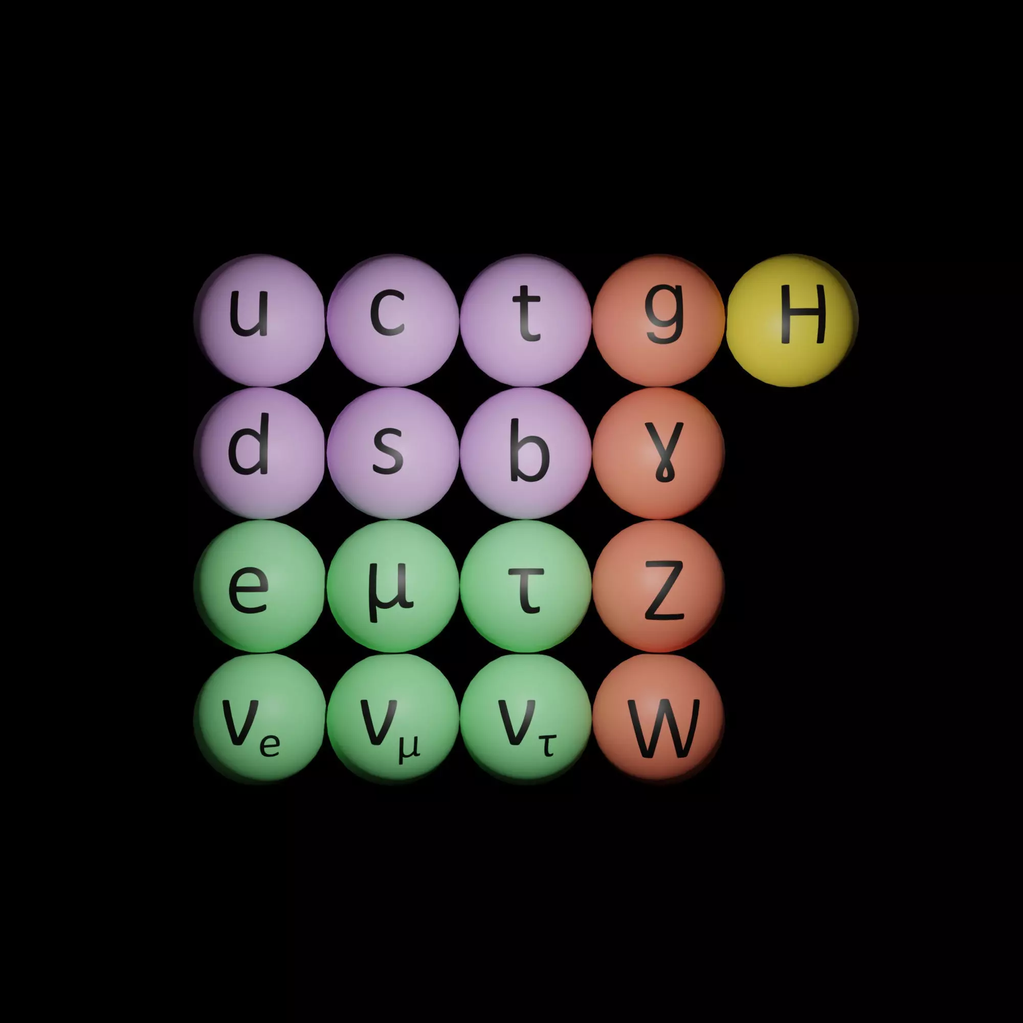 Standard Model of particle physics Low-poly 3D model_0