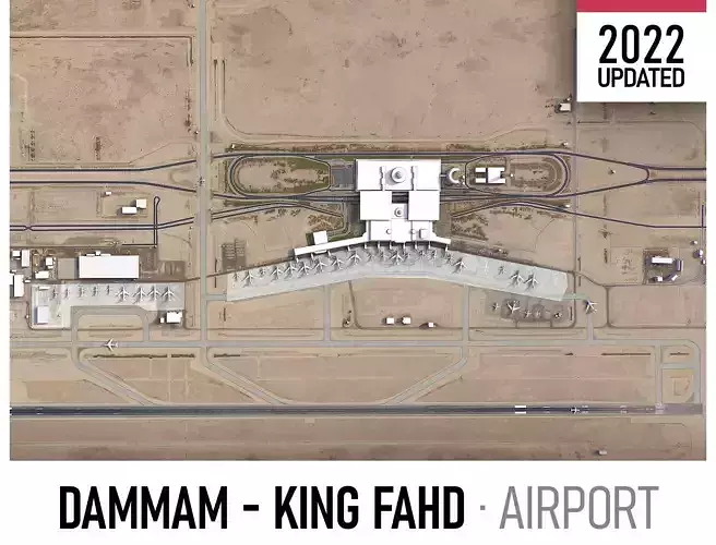 Dammam Airport Low-poly 3D model
