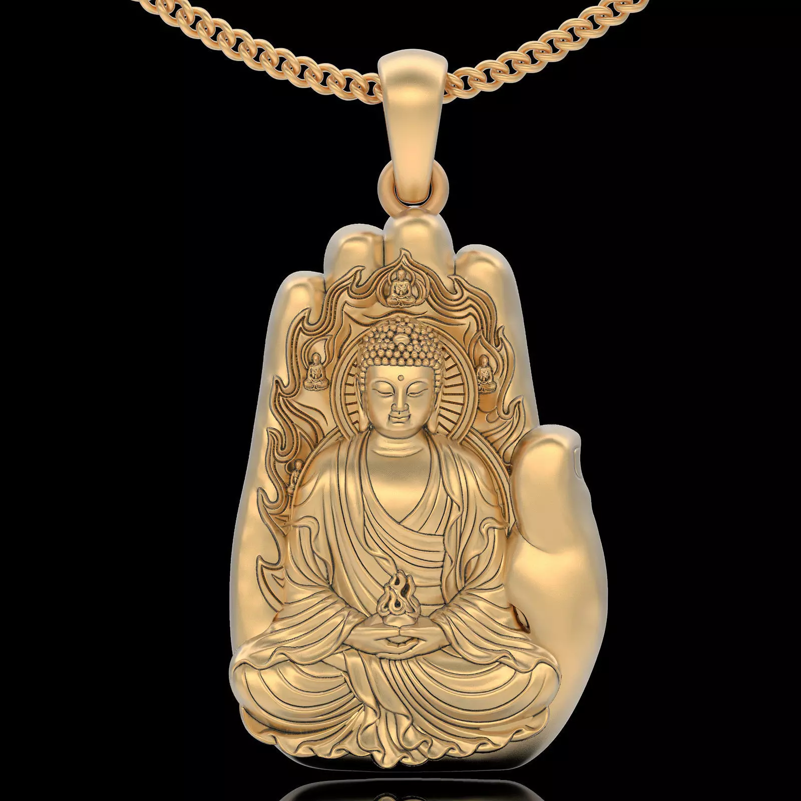 Buddha pendant silver gold printable jewelry 3D model 3D print model