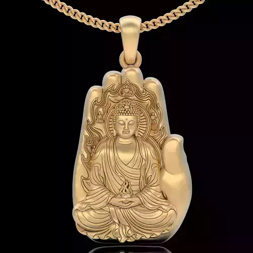 Buddha  pendant silver gold printable jewelry 3D model