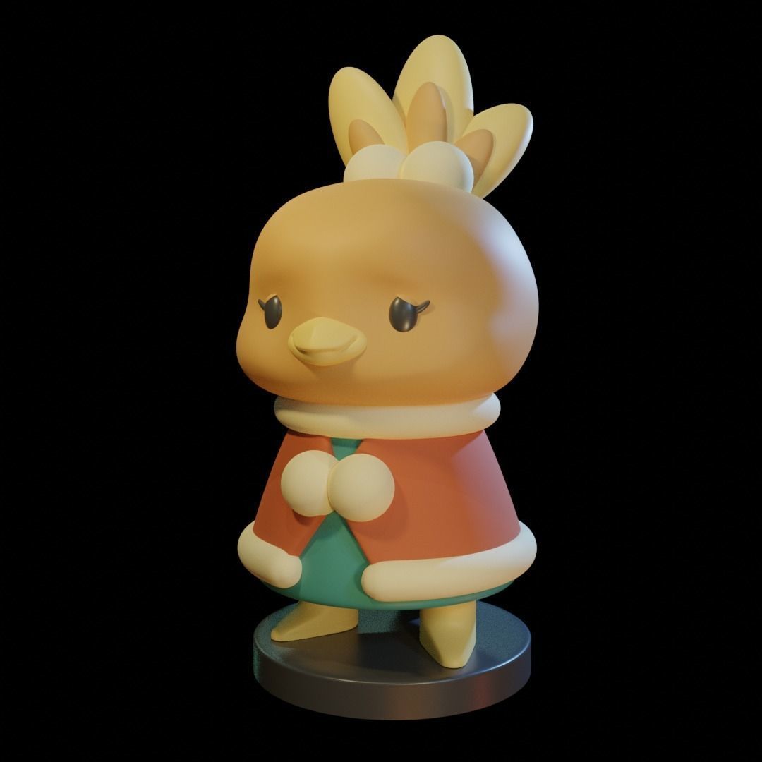 Torchic Christmas Pokemon Free 3D print model_2