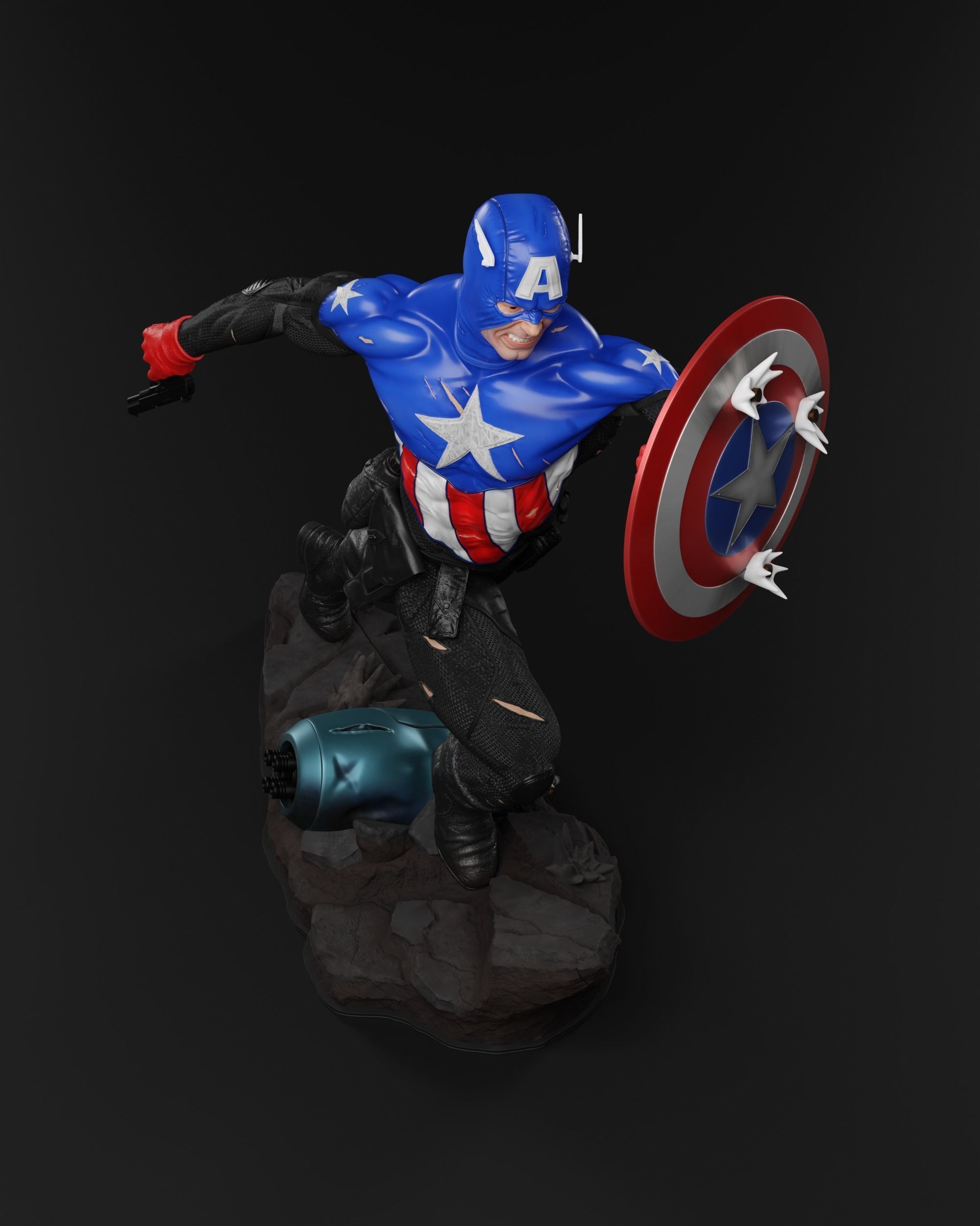 Captain America Bucky Barnes 3D print fan-art statue 3D print model_4