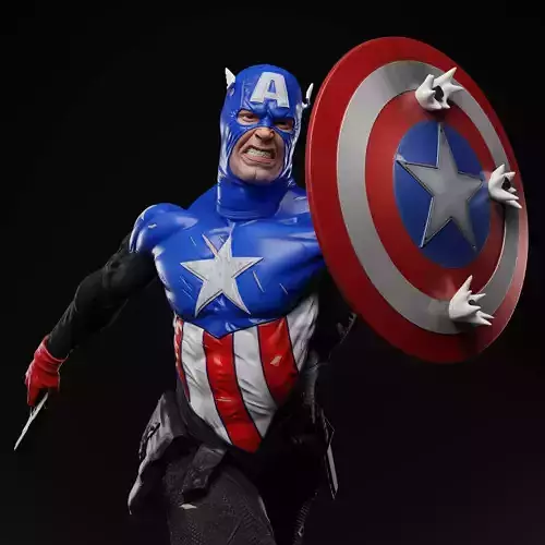 Captain America Bucky Barnes 3D print fan-art statue 3D print model