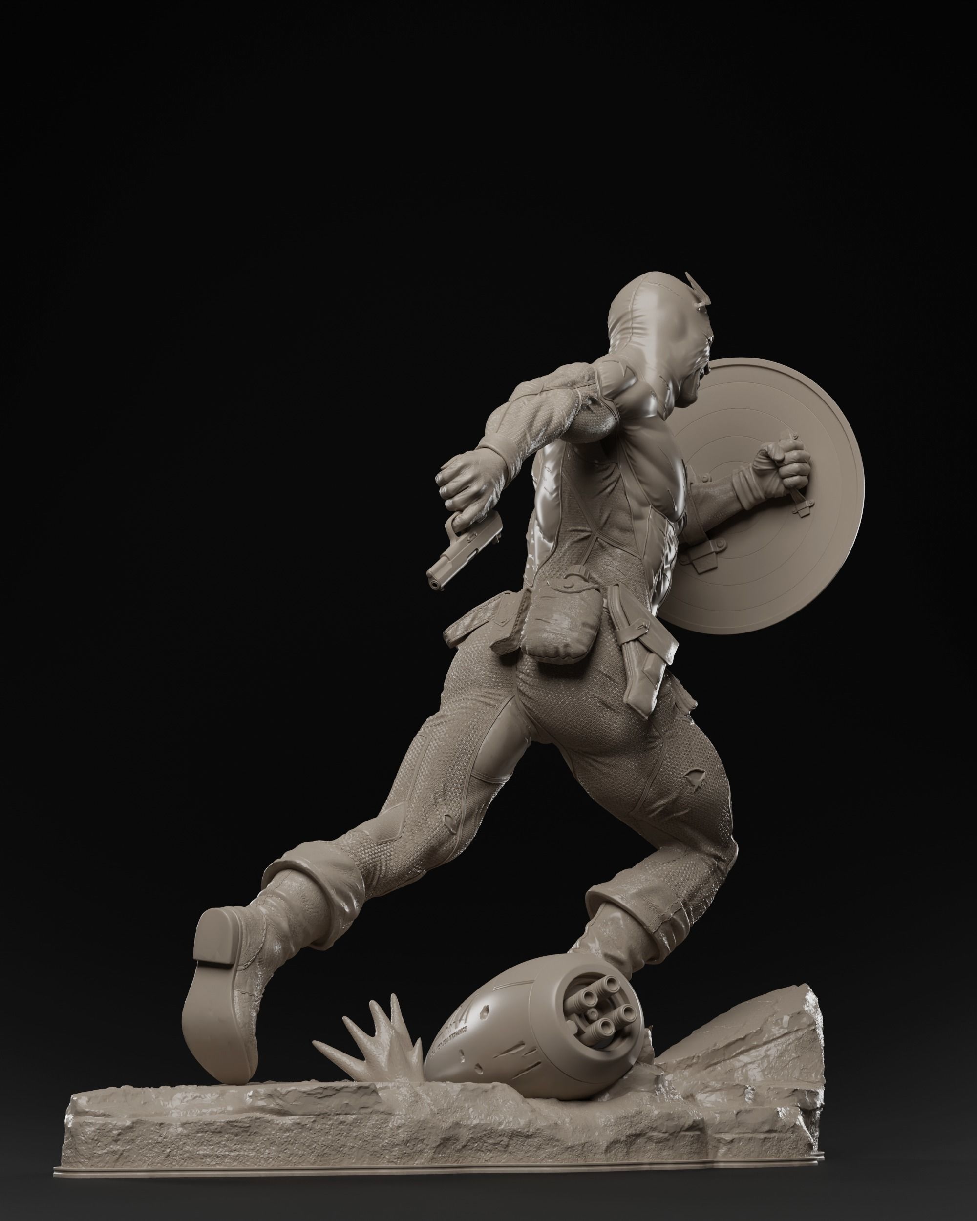 Captain America Bucky Barnes 3D print fan-art statue 3D print model_10