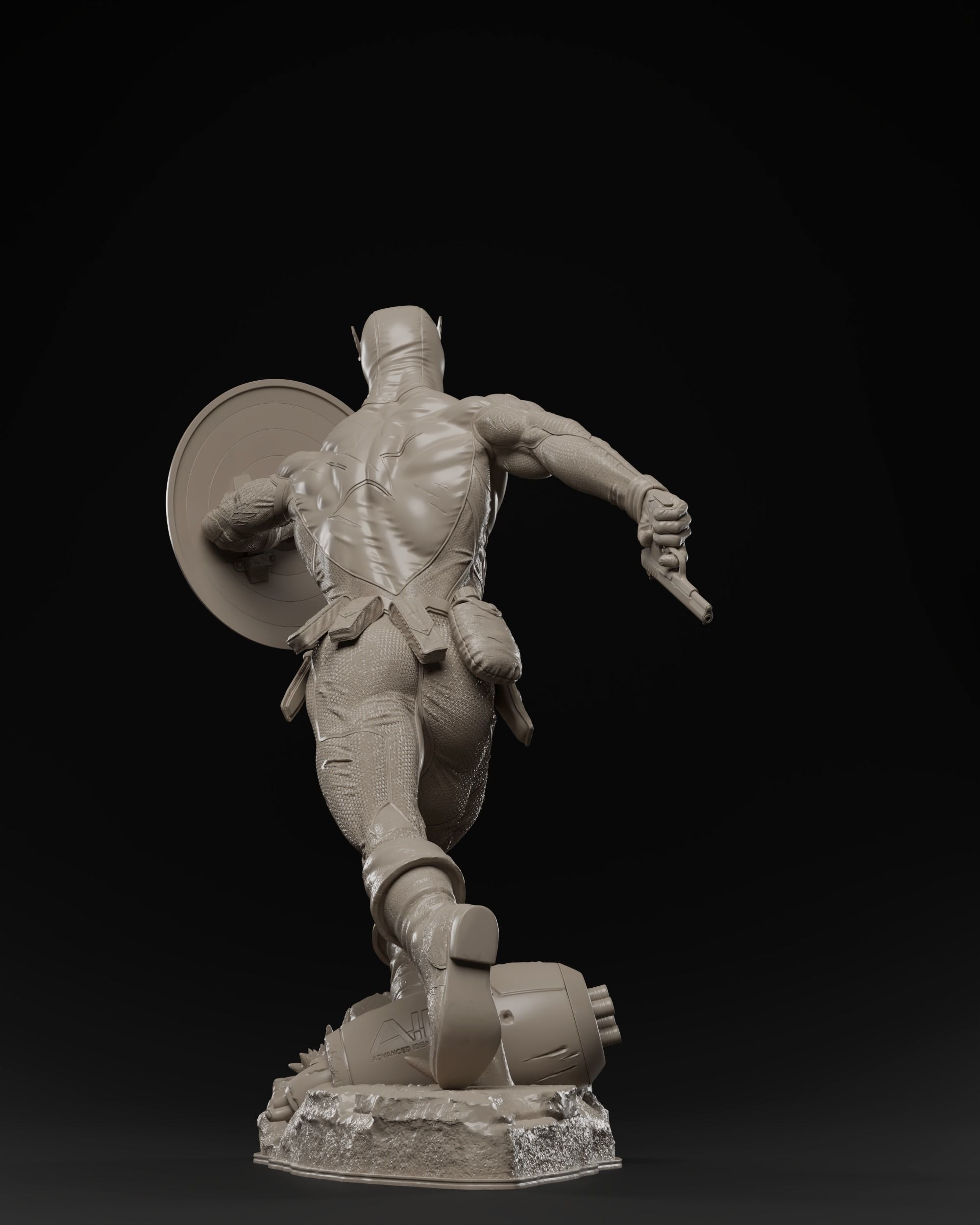 Captain America Bucky Barnes 3D print fan-art statue 3D print model_9