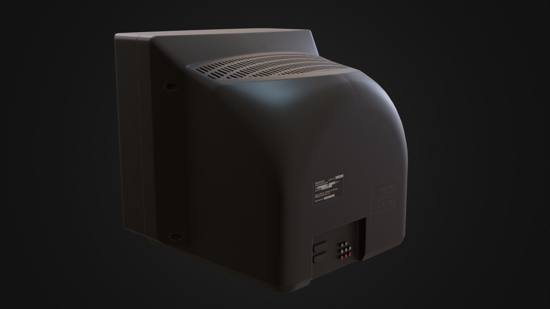 Moderately dirty CRT television 05 Low-poly 3D model_30
